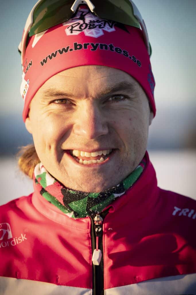 Personporträtt på en skidåkare. Foto: Susanne Kvarnlöf